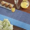 HOKIPO Cotton Ribbed Washable Dining Table Runner 6 Seater, (Blue, 12x72 Inches) IN-275-BL view 2