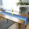 HOKIPO Cotton Ribbed Washable Dining Table Runner 6 Seater, (Blue, 12x72 Inches) IN-275-BL view 4