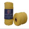 DK Craft Touch 4mm Macrame Cotton Cord,Threads/Rope for Craft Work,Plant Hanger Ropes 3 ply (Lemon Yellow, 4mm (100 metre Length Cord)) view 1