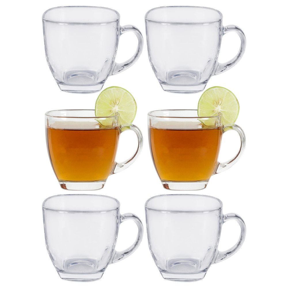 Zylam Square Shaped Crystal Clear Tea & Coffee Glass Cup Set of 6(170 ml)