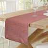 HOKIPO IN-281-R Cotton Ribbed Table Runner for Dining Table 6 Seater, 12x72 Inches, Red view 1