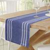 HOKIPO Cotton Ribbed Table Runner for Dining Table 6 Seater, (Blue, 12x72 Inches) view 1