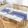HOKIPO Cotton Ribbed Table Runner for Dining Table 6 Seater, (Blue, 12x72 Inches) view 3