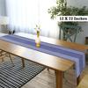HOKIPO Cotton Ribbed Table Runner for Dining Table 6 Seater, (Blue, 12x72 Inches) view 4