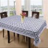 RMDecor Plastic 4 Seater Geometric Rectangular Dining Table Cover Check Design (Grey, Size : 54 x 78 Inches) view 1