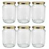 Mkd2 Rise Glass Jar With Gold Cap - 500 Gm, 6 Pieces, Transparent view 1
