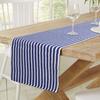 HOKIPO Cotton Ribbed Runner for Dining Table 6 Seater, 12x72 Inches, Blue (IN-277-BL) view 1