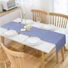HOKIPO Cotton Ribbed Runner for Dining Table 6 Seater, 12x72 Inches, Blue (IN-277-BL) view 3
