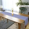 HOKIPO Cotton Ribbed Runner for Dining Table 6 Seater, 12x72 Inches, Blue (IN-277-BL) view 4