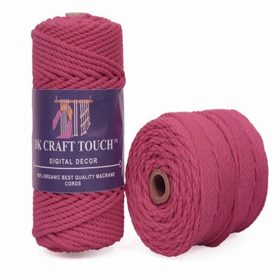 DK Craft Touch 4mm Macrame Cotton Cord,Threads/Rope for Craft Work,Plant Hanger Ropes 3 ply (Rose, 4mm (100 metre Length Cord))