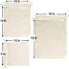 SARFII 100% Cotton Set of 12 Reusable Fridge Storage Bags for Vegetables and Fruits Quality Multipurpose Eco Friendly Bags (4 Large, 4 Medium & 4 Small Size Bags) view 2