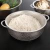 2Heet Steel Kitchen Fruit Vegetable Rice Washing Baskets Strainer Drainer with Handle Pic-1, Silver view 1