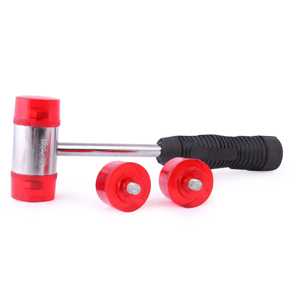 LOVELY Lilyton 40 mm Head Nylon Hammer Steel Handle Rubber Grip with 2 Spare Nylon Mallet/Tip