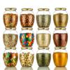 JIGSHTIAL Glass Jar with Air Tight Gold Lid for Kitchen Dried Masla Storage Jar,Honey Jar,Jar and Container,Spice Masala Jar,Pot Glass Matka,Visible Glass Jar Pack of 12, Gold view 1