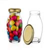 JIGSHTIAL Glass Jar with Air Tight Gold Lid for Kitchen Dried Masla Storage Jar,Honey Jar,Jar and Container,Spice Masala Jar,Pot Glass Matka,Visible Glass Jar Pack of 12, Gold view 3