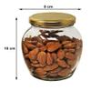 JIGSHTIAL Glass Jar with Air Tight Gold Lid for Kitchen Dried Masla Storage Jar,Honey Jar,Jar and Container,Spice Masala Jar,Pot Glass Matka,Visible Glass Jar Pack of 12, Gold view 4