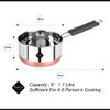 Meqstore Stainless Steel Copper Bottom Flat Base Stove Bottom Sauce Pan, Milk Pan, Tea & Coffee Pot Tapeli Patila Cookware Container with Handle 1700 ml view 2