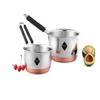 Meqstore Stainless Steel Copper Bottom Flat Base Stove Bottom Sauce Pan, Milk Pan, Tea & Coffee Pot Tapeli Patila Cookware Container with Handle 1700 ml view 3