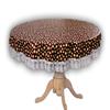 CASA-NEST 6 Seater Round Table Cover Brown Polka Dot Print 72 inches Round Diameter printed007 view 1