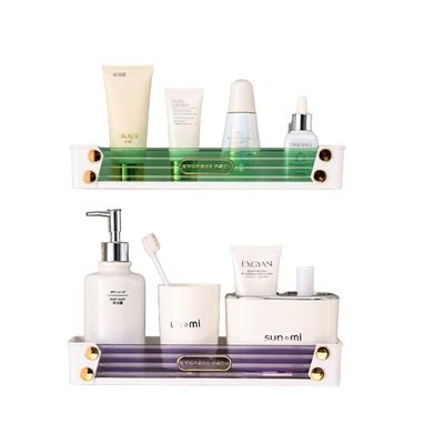 STOIQE Shower Caddy Wall Mount with Towel Bar, Adhesive Bathroom Shelf Storage Organizer No Drilling Shower Shelf Kitchen Storage Basket Rack Shelves
