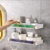 STOIQE Shower Caddy Wall Mount with Towel Bar, Adhesive Bathroom Shelf Storage Organizer No Drilling Shower Shelf Kitchen Storage Basket Rack Shelves view 2