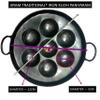 Jayam Traditional 7 Cavity Iron Appam Patra/Paniyaram Pan/Paniyara kallu with Stainless Steel Turner Rod view 2