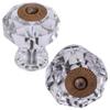 Atom 6 Pack 1.25 inches Glass Knob for Cabinet, Drawer or Door | Dresser Wardrobe Kitchen Crystal Globe | Kids Pulls Handles for Furniture (Clear, Small) view 2