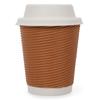 SANWALSA [250 ml, 25 Count, 8oz, Brown Disposable Premium Double Wall Ripple Paper Cup with Bagasse Lid | Ecofriendly Glasses for Party, Cafes | Ideal for Tea, Coffee, Soft Drinks | GSM -485 view 2