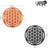 DULI Lasercut MDF Carved Wooden Coasters for Tea Coffee (Set of 4) (Orange Floral) view 3