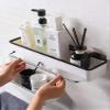 ZURATO Plastic Self Adhesive Wall Mounted Storage Organizer Caddy Shelves with 4 Hooks (Multicolour, Size No-193) view 2