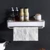 ZURATO Plastic Self Adhesive Wall Mounted Storage Organizer Caddy Shelves with 4 Hooks (Multicolour, Size No-193) view 3