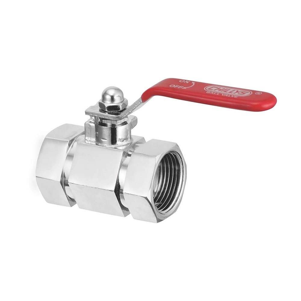 CHILLY-S 3/4 Heavy-Duty Brass Ball Valve | Extra Strong Forged Body with Brass Ball, Chrome-Plated Finish & Steel Handle | 20mm x 20mm Leak-Proof Valve