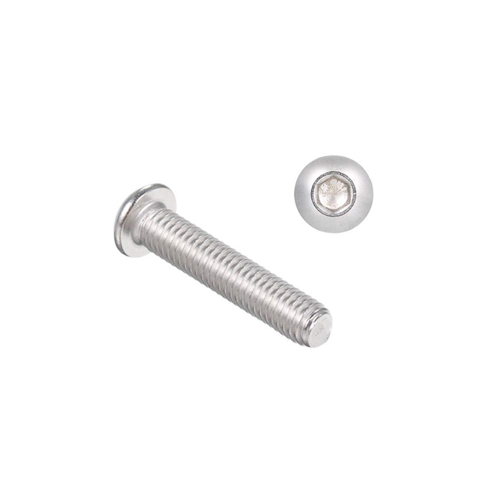 A2 IS07380 304 Stainless Steel Hex Screw Socket Button Bolts Screws M6*30