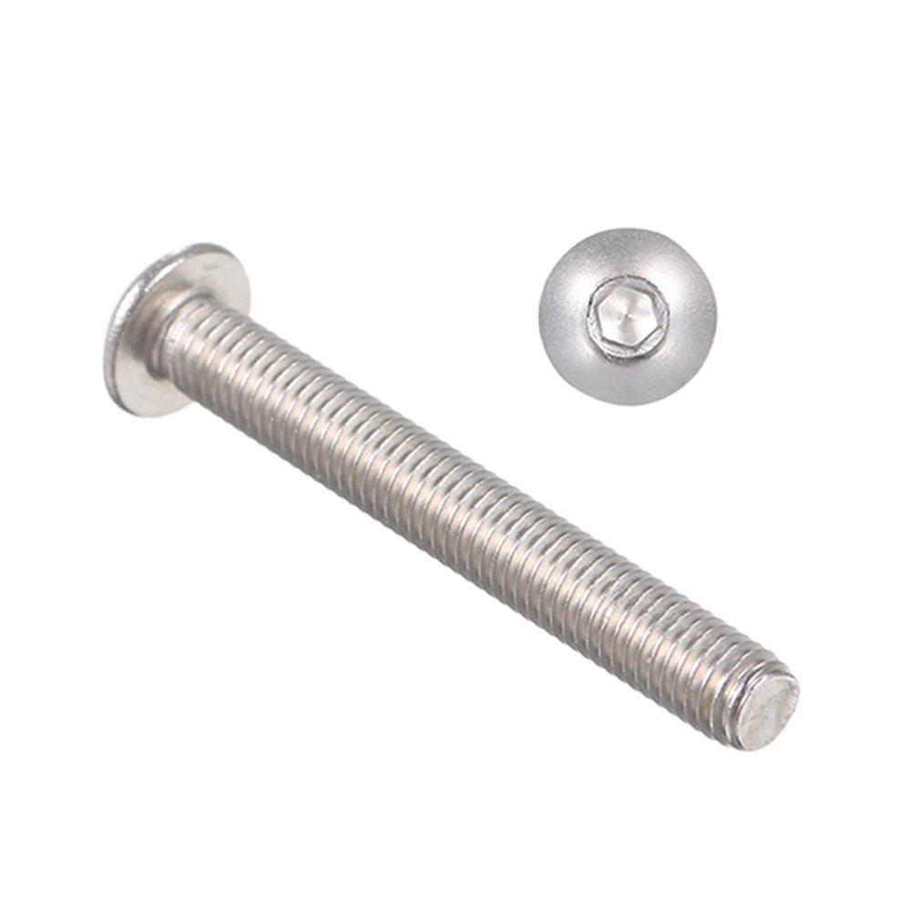 A2 IS07380 304 Stainless Steel Hex Screw Socket Button Bolts Screws M5*40