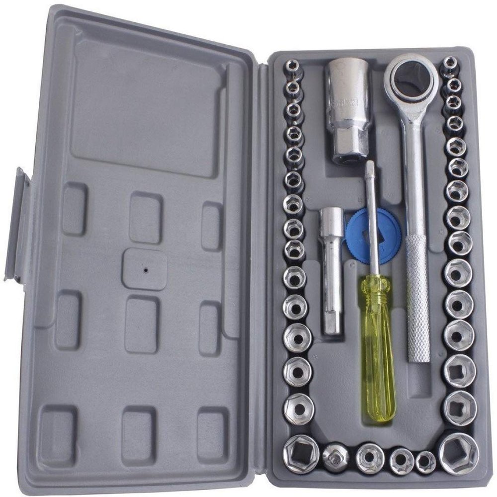 MAHA Standard Hand Tool Kit 40Pc Multi-Purpose Combination Socket Wrench Set Socket Set (Pack of 40) for Car and Bike Maintainance Automobile Socket Set Home Applications Maintainance Socket Set
