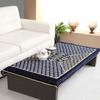 Nendle Jacquard Weaved Velvet Geometric Sofa Center Table Cover for 4 Seater (Navy Blue, Standard) view 1