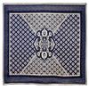 Nendle Jacquard Weaved Velvet Geometric Sofa Center Table Cover for 4 Seater (Navy Blue, Standard) view 2