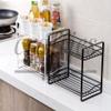 Crafties Art Standing Rack Countertop Storage Shelf Organizer, Kitchen Spice Rack (Black) view 3