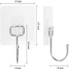 JIALTO 10 PCS Large Adhesive Hooks 22Ib(Max), Waterproof and Rustproof Wall Hooks for Hanging Heavy Duty, Stainless Steel Towel and Coats Hooks to use Inside Kitchen, Bathroom, Home and Office view 2