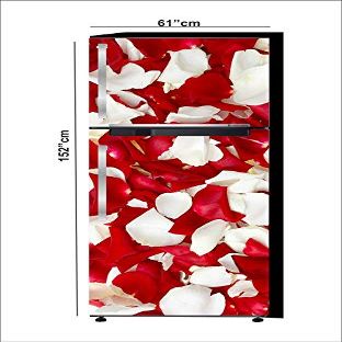 RubyDecor Vinyl Fridge Sticker Fridge Door Stickers Double Door Fridge Stickers Refrigerators Sticker Fridge Wrap Fridge WallpaperWaterproof 161x52 cm PVC Vinyl Kitchen Decor069