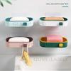 GLIVE (LABEL) Bathroom Wall Hanging Soap Holder Storage Box Adhesive Sticker Soap Box Cosmetic Holder Rack Bathroom Shower Soap Dish Hanging Tray (4) view 4