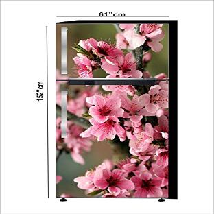 RubyDecor Vinyl Fridge Sticker | Fridge Door Stickers | Double Door Fridge Stickers | Refrigerators Sticker | Fridge Wrap | Fridge Wallpaper Double Door Waterproof 161x52 cm PVC Vinyl Kitchen Decor