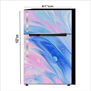 RubyDecor Vinyl Fridge Sticker | Fridge Door Stickers | Double Door Fridge Stickers | Refrigerators Sticker | Fridge Wrap | Fridge Wallpaper Double Door Waterproof 161x52 cm PVC Vinyl Kitchen Decor