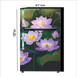 RubyDecor Vinyl Fridge Sticker | Fridge Door Stickers | Double Door Fridge Stickers | Refrigerators Sticker | Fridge Wrap | Fridge Wallpaper Double Door Waterproof 161x52 cm PVC Vinyl Kitchen Decor