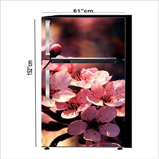 RubyDecor Vinyl Fridge Sticker | Fridge Door Stickers | Double Door Fridge Stickers | Refrigerators Sticker | Fridge Wrap | Fridge Wallpaper Double Door Waterproof 161x52 cm PVC Vinyl Kitchen Decor