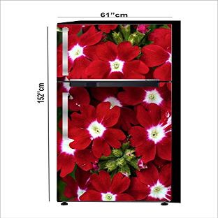 RubyDecor Vinyl Fridge Sticker | Fridge Door Stickers | Double Door Fridge Stickers | Refrigerators Sticker | Fridge Wrap | Fridge Wallpaper Double Door Waterproof 161x52 cm PVC Vinyl Kitchen Decor
