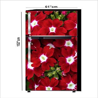 RubyDecor Vinyl Fridge Sticker | Fridge Door Stickers | Double Door Fridge Stickers | Refrigerators Sticker | Fridge Wrap | Fridge Wallpaper Double Door Waterproof 161x52 cm PVC Vinyl Kitchen Decor