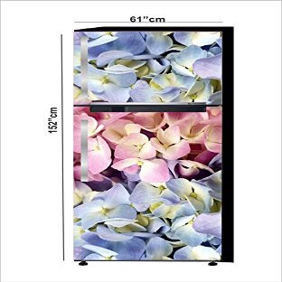 RubyDecor Vinyl Fridge Sticker | Fridge Door Stickers | Double Door Fridge Stickers | Refrigerators Sticker | Fridge Wrap | Fridge Wallpaper Double Door Waterproof 161x52 cm PVC Vinyl Kitchen Decor