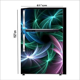 RubyDecor Vinyl Fridge Sticker | Fridge Door Stickers | Double Door Fridge Stickers | Refrigerators Sticker | Fridge Wrap | Fridge Wallpaper Double Door Waterproof 161x52 cm PVC Vinyl Kitchen Decor