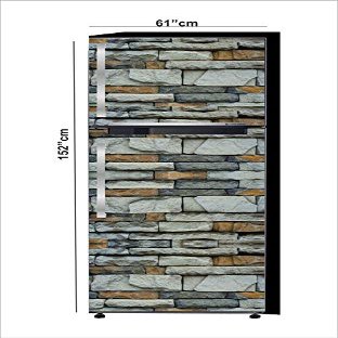 RubyDecor Vinyl Fridge Sticker | Fridge Door Stickers | Double Door Fridge Stickers | Refrigerators Sticker | Fridge Wrap | Fridge Wallpaper Double Door Waterproof 161x52 cm PVC Vinyl Kitchen Decor